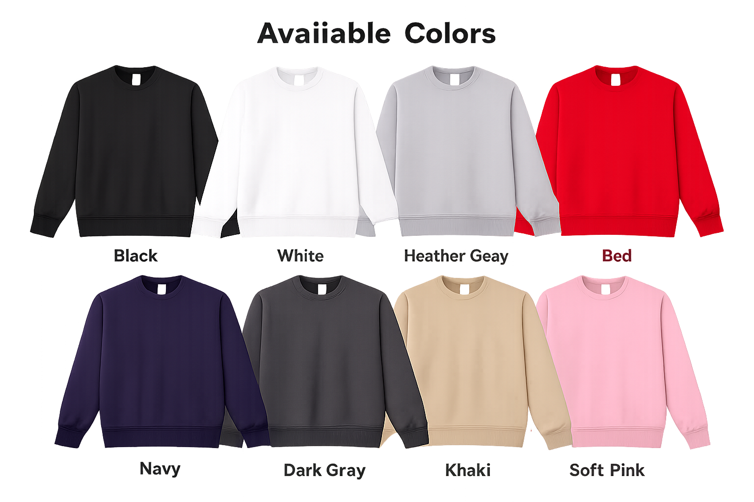 Unisex Cotton-face, Crew Neck Sweatshirt
